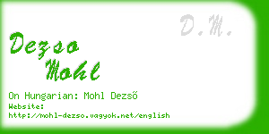 dezso mohl business card
